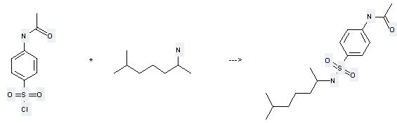 1,5-Dimethylhexylamine can be used to produce N-[4-(1,5-dimethyl-hexylsulfamoyl)-phenyl]-acetamide at the temperature of 20 °C